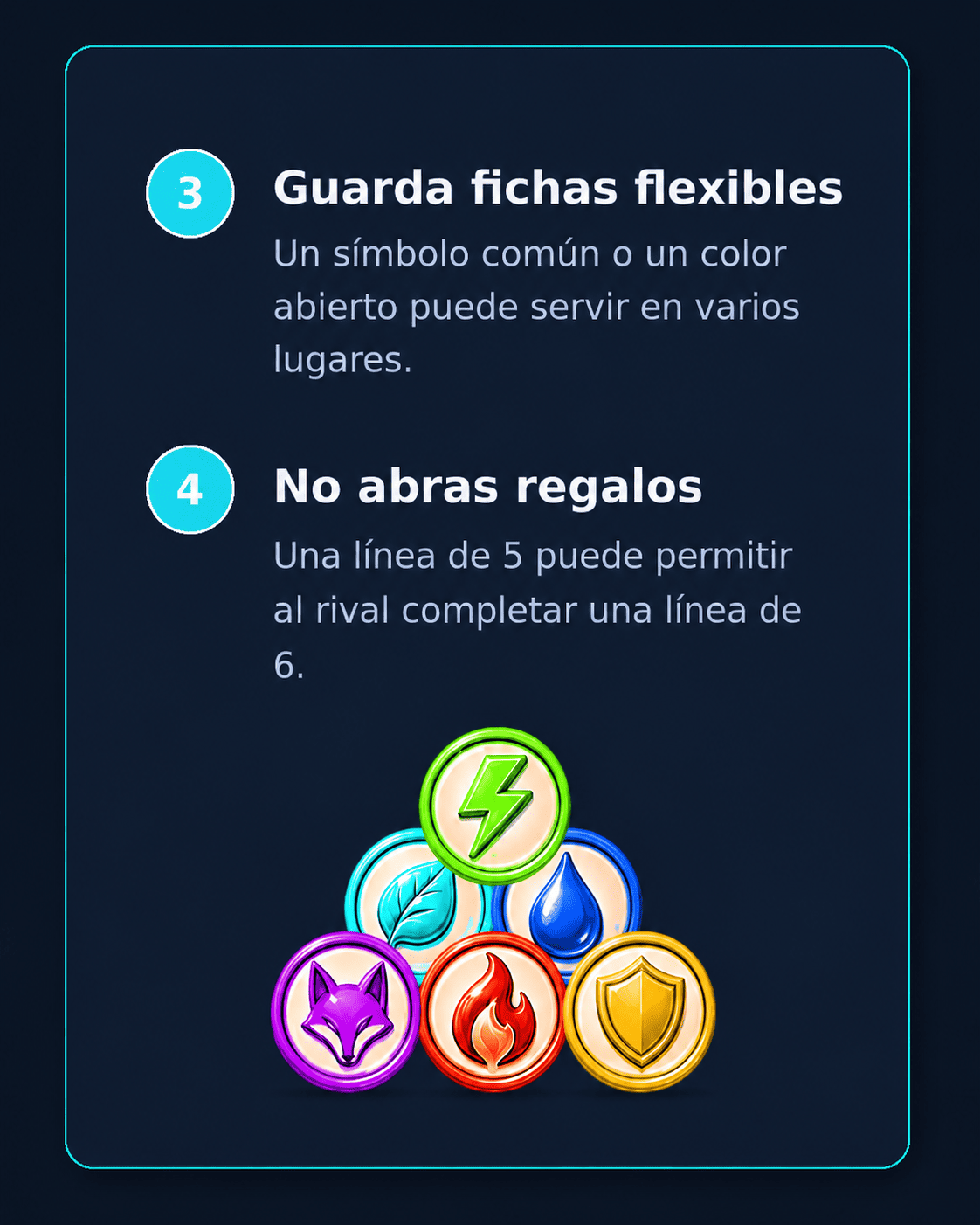 Fichas flexibles y evitar regalos